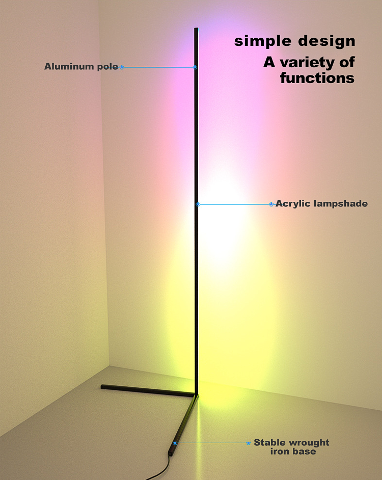 【USE CODE: CFL-5USD】Ready To Ship LED Corner Floor Lamp With Dimmer